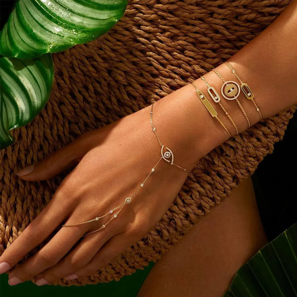 Star Fireworks Luxury Adjustable Baguette Bracelet with AAA Cubic Zirconia for Women