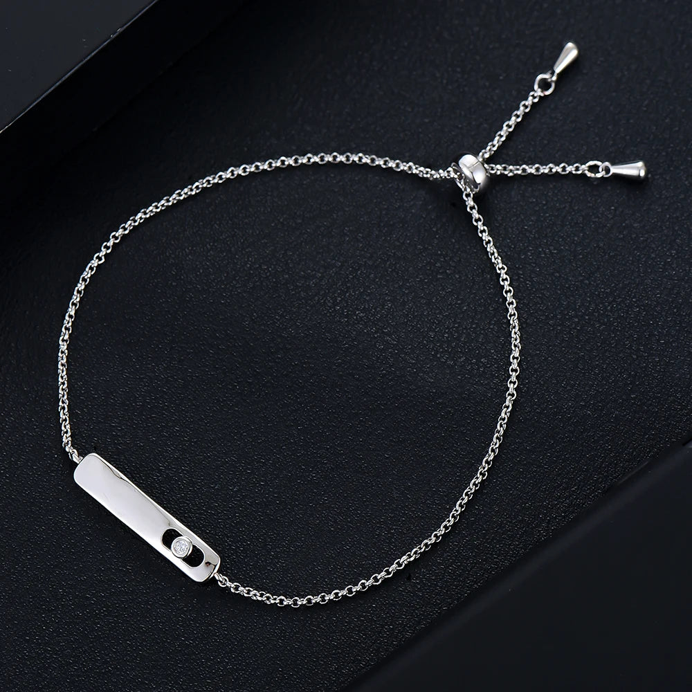 Star Fireworks Luxury Adjustable Baguette Bracelet with AAA Cubic Zirconia for Women