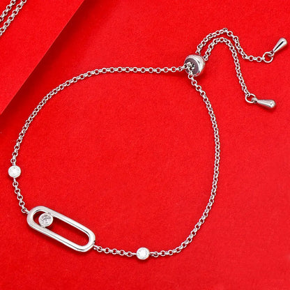 Star Fireworks Luxury Adjustable Baguette Bracelet with AAA Cubic Zirconia for Women
